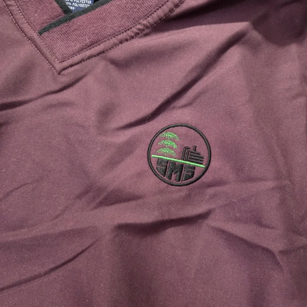 VTG LA Loving Men's Pullover Windbreaker Jacket Purple V-neck Embroidered Sz M